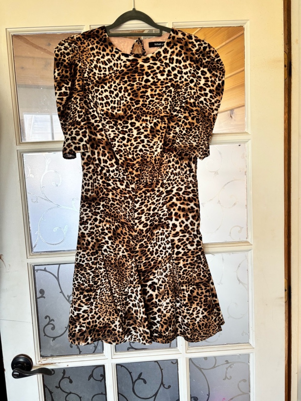 Sugarlips Leopard Print Dress in Black and Brown